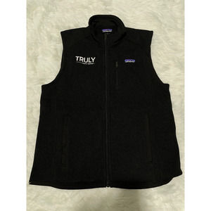 Patagonia Better Sweater Fleece Vest Full Zip Truly Embroidered Patch M Black